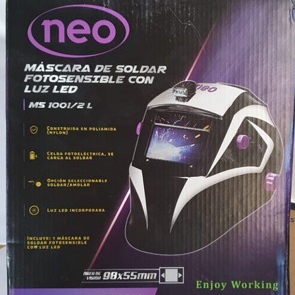 NEO MASCARA DE SOLDAR FOTOSENCIBLE CON LUZ LED - M51001/2L