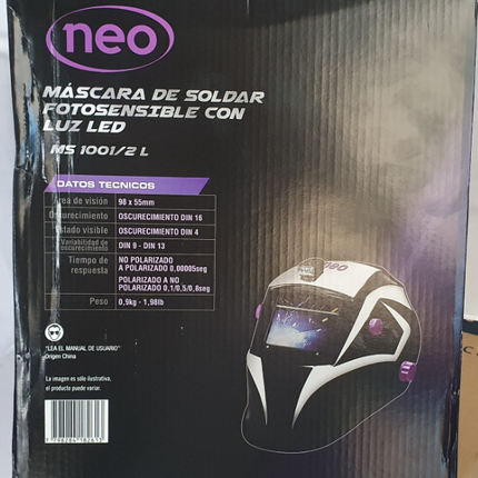 NEO MASCARA DE SOLDAR FOTOSENCIBLE CON LUZ LED - M51001/2L