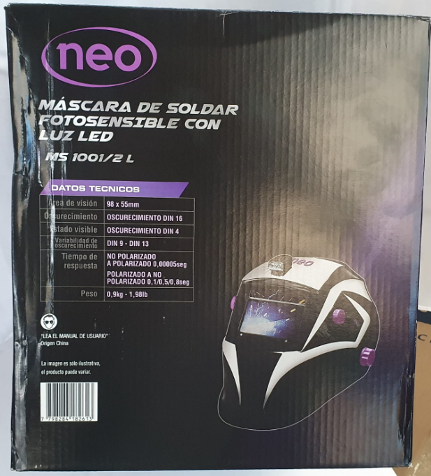 NEO MASCARA DE SOLDAR FOTOSENCIBLE CON LUZ LED - M51001/2L