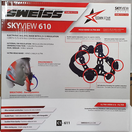 SWIESS CARETA O MASCARA PARA SOLDAR - SKYVIEW610