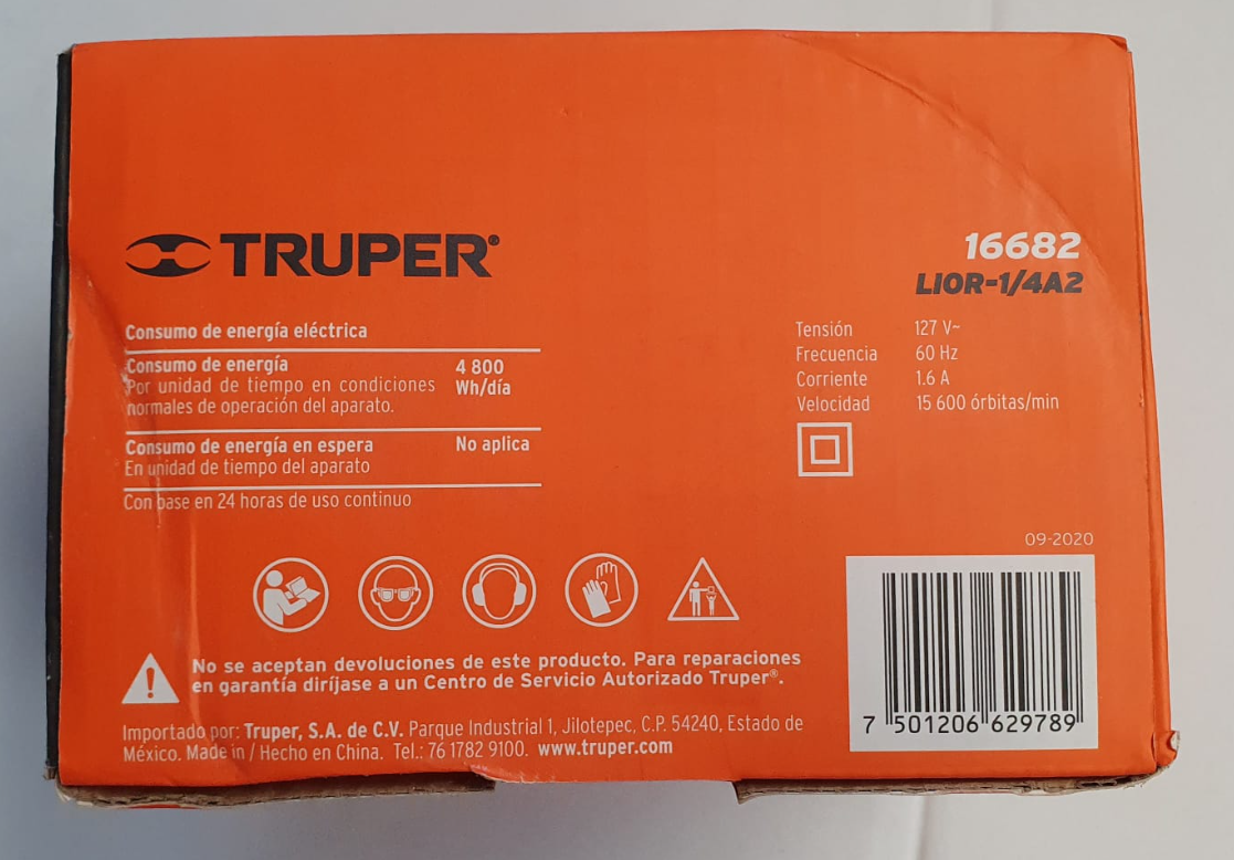 TRUPER LIJADORA ORBITAL DE 1/4 - 16682