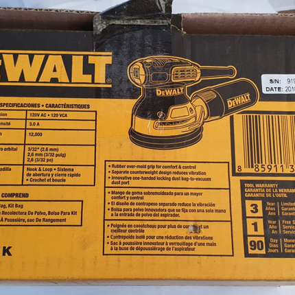 DEWALT KIT DE LIJADORA ORBITAL ALEATORIA DE 5" - DWE6421K