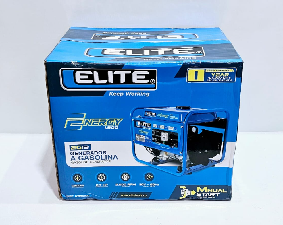 ELITE GENERADOR ELECTRICO A GASOLINA 1300W - 2G13