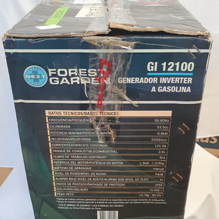 FOREST&GARDEN GENERADOR INVERTER A GASOLINA 1000 W - GI12100