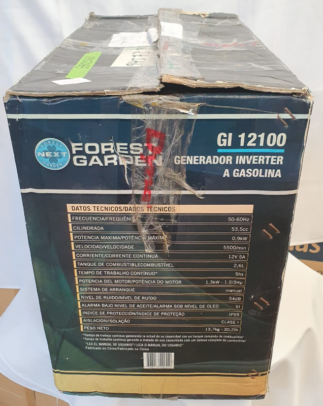 FOREST&GARDEN GENERADOR INVERTER A GASOLINA 1000 W - GI12100