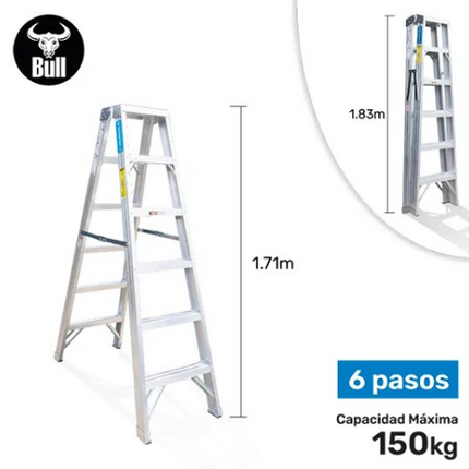 6 PASOS ESCALERA TIJERA EN ALUMINIO TIPO 3