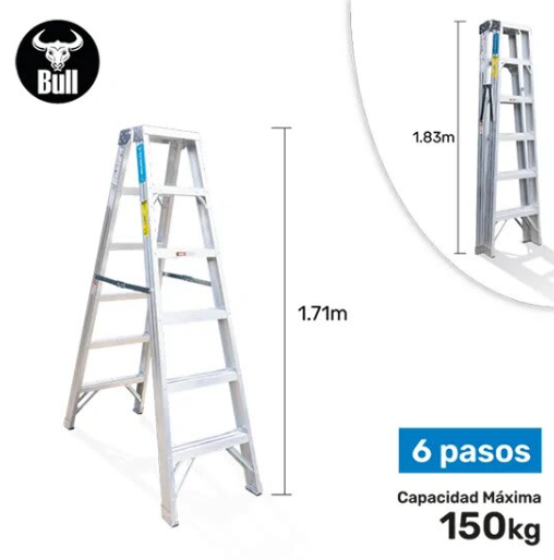 6 PASOS ESCALERA TIJERA EN ALUMINIO TIPO 3