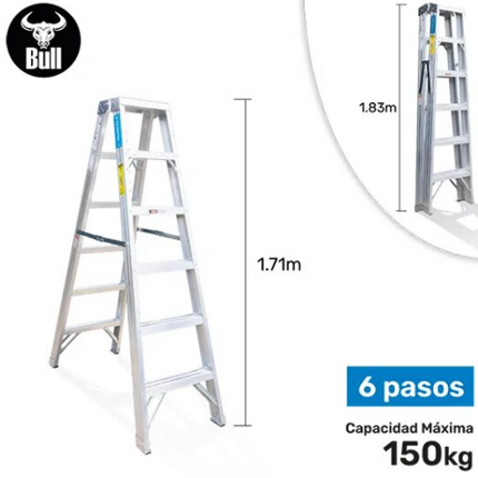 6 PASOS ESCALERA TIJERA EN ALUMINIO TIPO 1