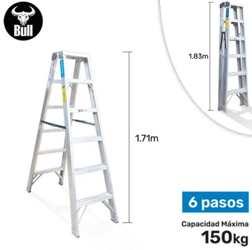 6 PASOS ESCALERA TIJERA EN ALUMINIO TIPO 1