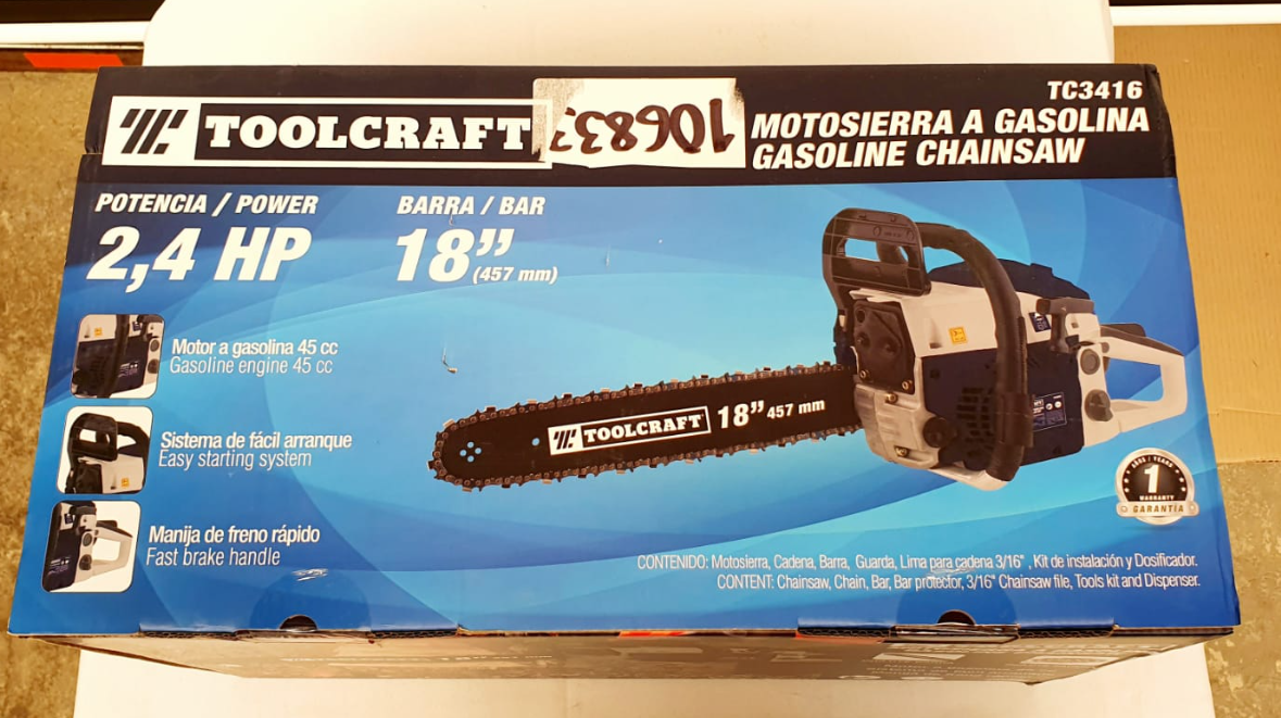 TOOLCRAFT MOTOSIERRA A GASOLINA DE 18" - TC3416