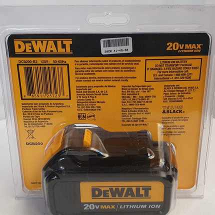 DEWALT BATERIA COMPACTA DE ION DE LITIO 20V- DCB200