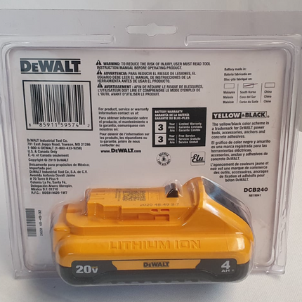 DEWALT BATERIA COMPACTA DE IONES DE LITIO 20B - DCB240