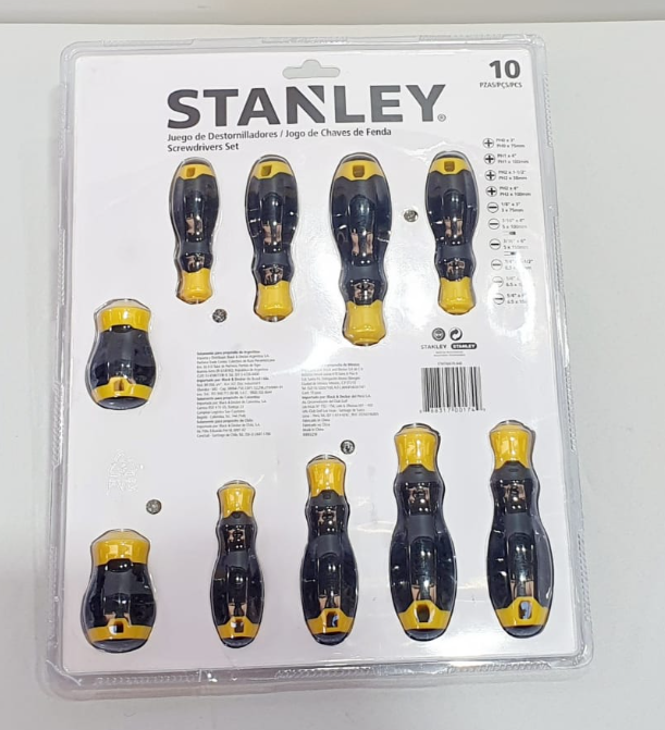 STANLEY JUEGO DE DESTORNILLADORES 10 PIEZAS