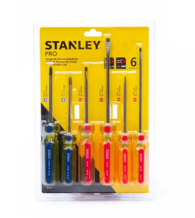 STANLEY JUEGO DE DESTORNILLADORES PRO 6 PIEZAS - STHT69170