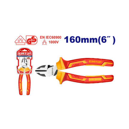 EMTOP ALICATE DE CORTE DIAGONAL AISLADO 1000V 6" EPLRD0631