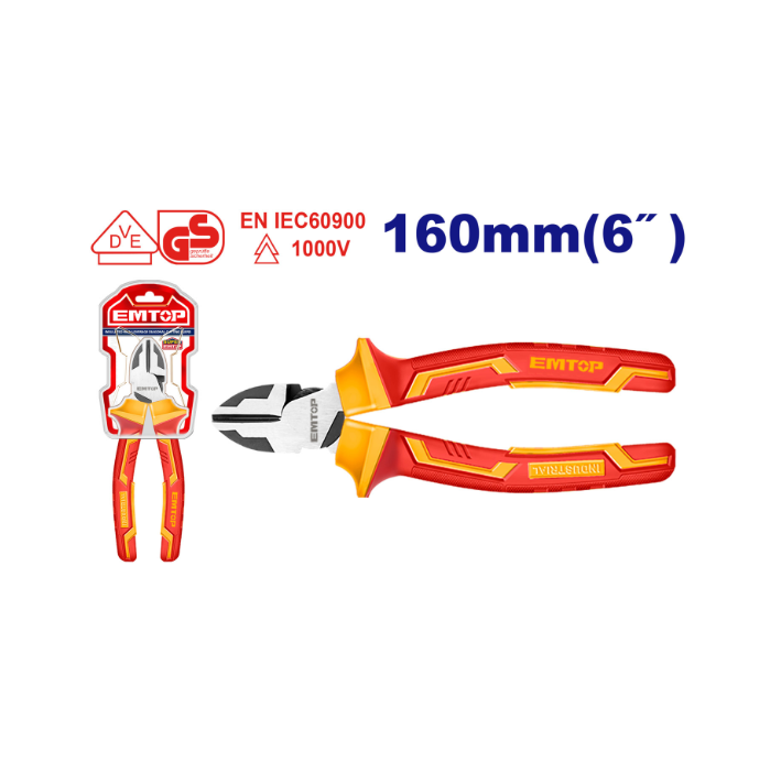 EMTOP ALICATE DE CORTE DIAGONAL AISLADO 1000V 6" EPLRD0631