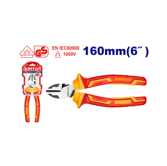 EMTOP ALICATE DE CORTE DIAGONAL AISLADO 1000V 6" EPLRD0631