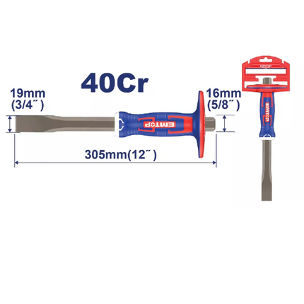 EMTOP CINCEL PLANO 12"X5/8"X3/4" ECCL191602