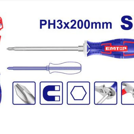 EMTOP DESTORNILLADOR GOLPE ESTRELLA PH3 X 200MM - EGTSPH3200