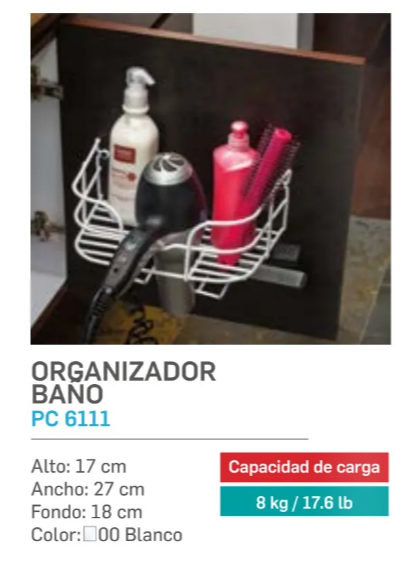 ORGANIZADOR DE BAÑO 611100 BLANCO