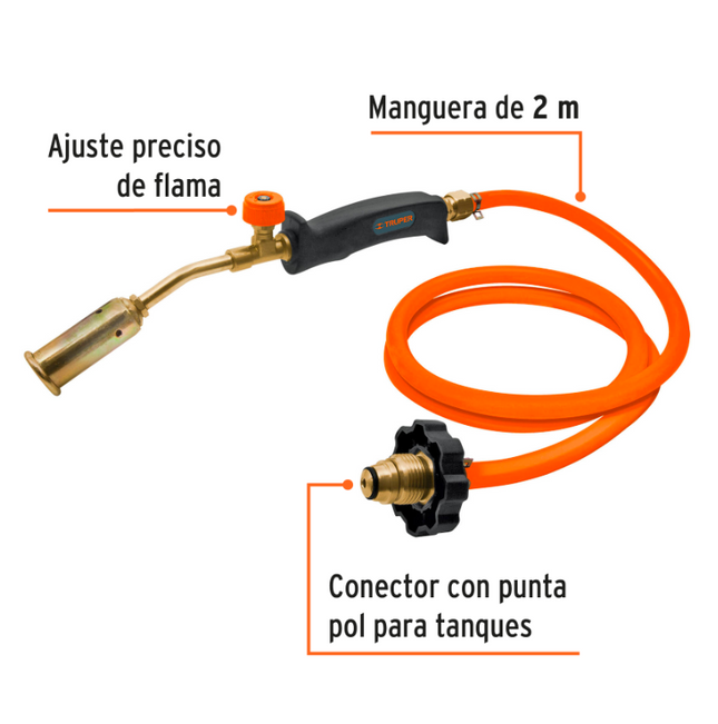 TRUPER SOPLETE CON MANGUERA PARA GAS 16920