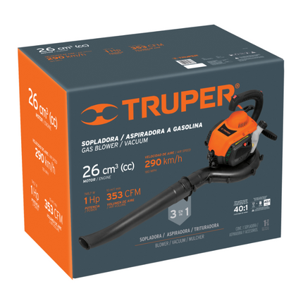 TRUPER SOPLADORA ASPIRADORA A GASOLINA 26 CM3 13047