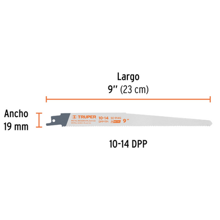 TRUPER SEGUETAS BIMETALICAS PARA SIERRA SABLE 9" X 2 PIEZAS  10791