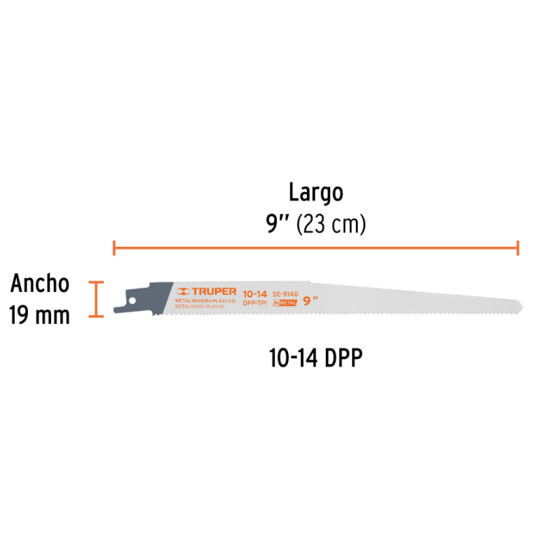 TRUPER SEGUETAS BIMETALICAS PARA SIERRA SABLE 9" X 2 PIEZAS  10791