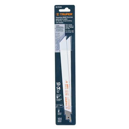 TRUPER SEGUETAS BIMETALICAS PARA SIERRA SABLE 9" X 2 PIEZAS  10791