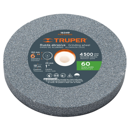 TRUPER RUEDA ABRASIVA OXIDO DE ALUMINIO GRANO 60 - 16349