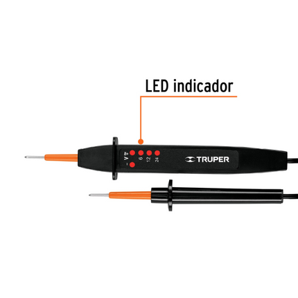 TRUPER PROBADOR DE TENSION Y POLARIDAD 6V-24V 18335