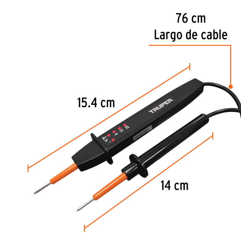 TRUPER PROBADOR DE TENSION Y POLARIDAD 6V-24V 18335