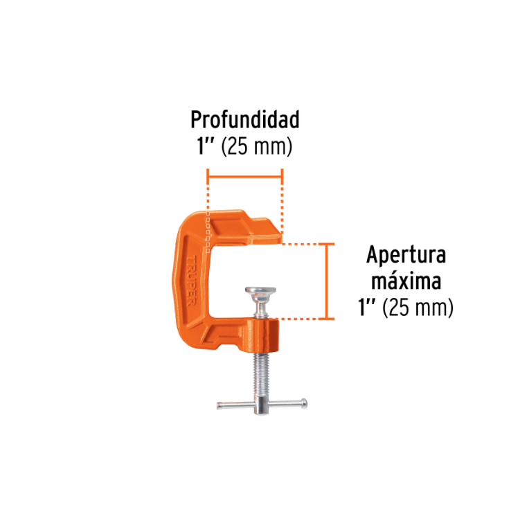 TRUPER PRENSA DE HIERRO NODULAR 17658 1" APERTURA - 1" PROFUNDIDAD