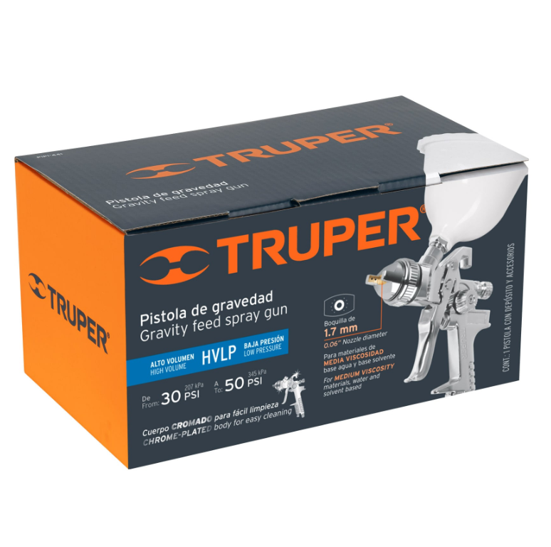 TRUPER PISTOLA DE GRAVEDAD 30PSI 12129