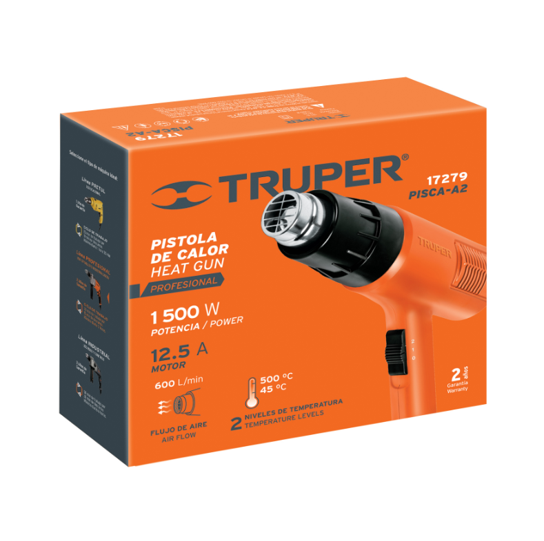 TRUPER PISTOLA DE CALOR 1500W 17279