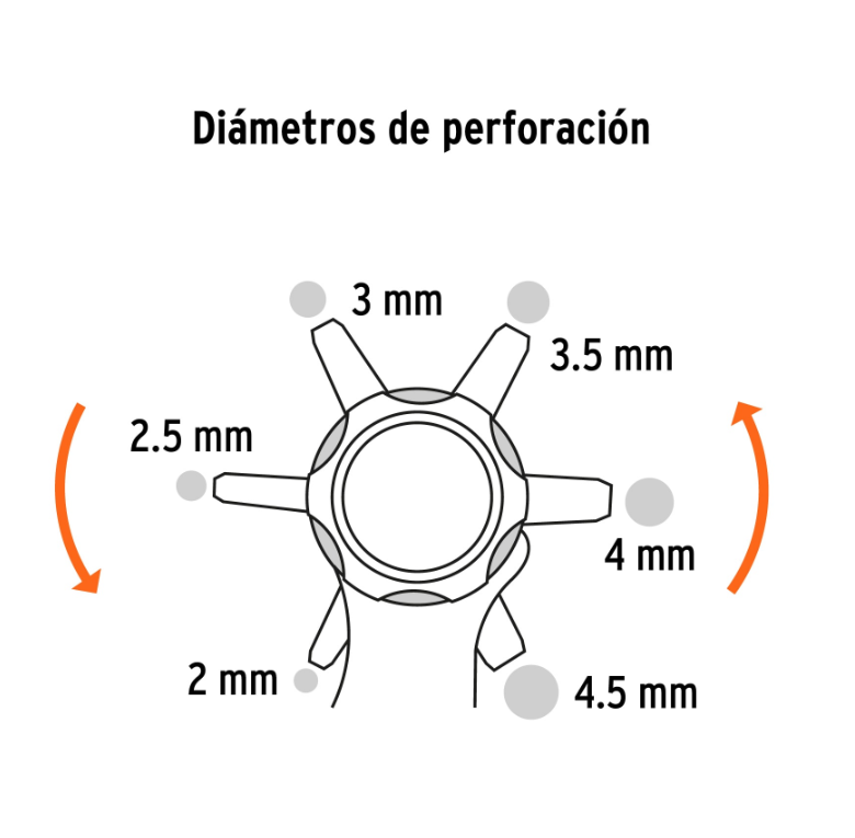 TRUPER PINZA SACABOCADOS 6 DIAMETROS 17340