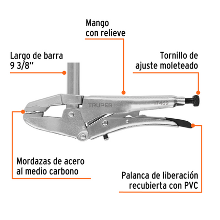TRUPER PINZA DE PRESION TIPO SARGENTO 8" 17459  PPT-S8
