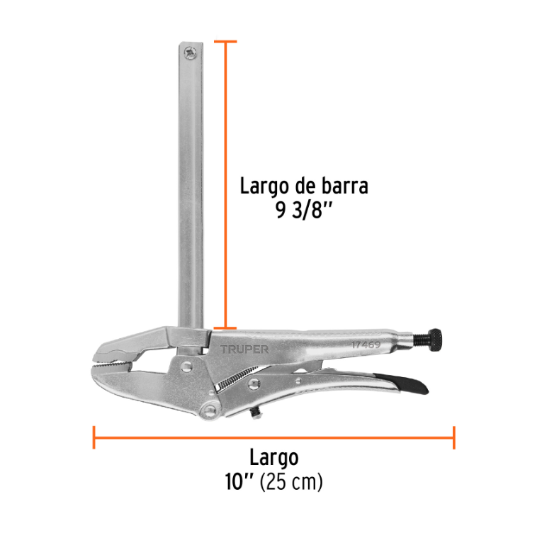 TRUPER PINZA DE PRESION TIPO SARGENTO 8" 17459  PPT-S8