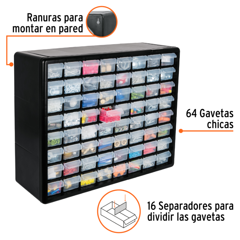 TRUPER ORGANIZADOR 64 GAVETAS 10895