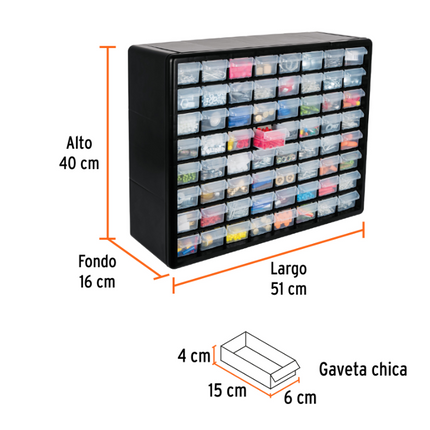TRUPER ORGANIZADOR 64 GAVETAS 10895
