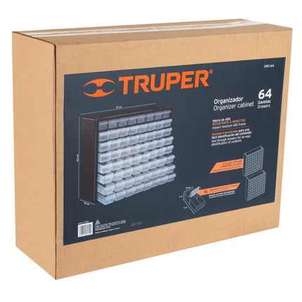 TRUPER ORGANIZADOR 64 GAVETAS 10895