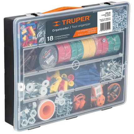 TRUPER ORGANIZADOR 18 COMPARTIMENTOS 11825
