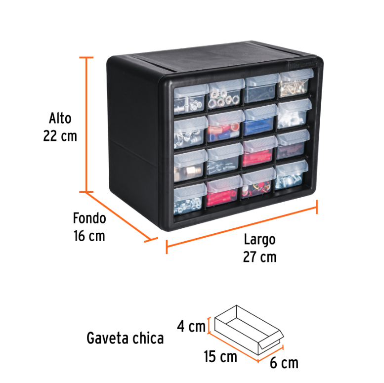 TRUPER ORGANIZADOR 16 GAVETAS 11851