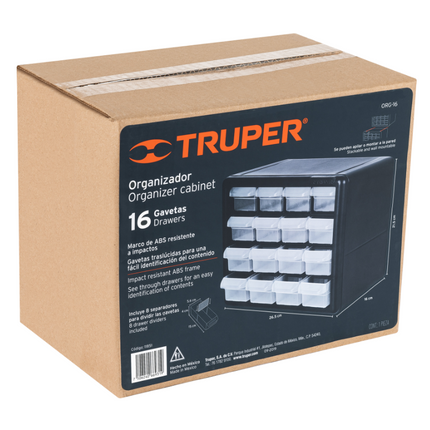 TRUPER ORGANIZADOR 16 GAVETAS 11851
