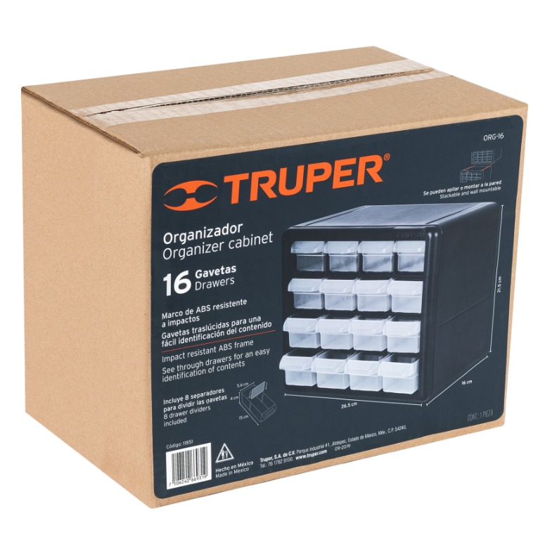 TRUPER ORGANIZADOR 16 GAVETAS 11851