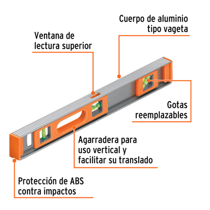 TRUPER NIVEL PROFESIONAL ALUMINIO 18" 17034