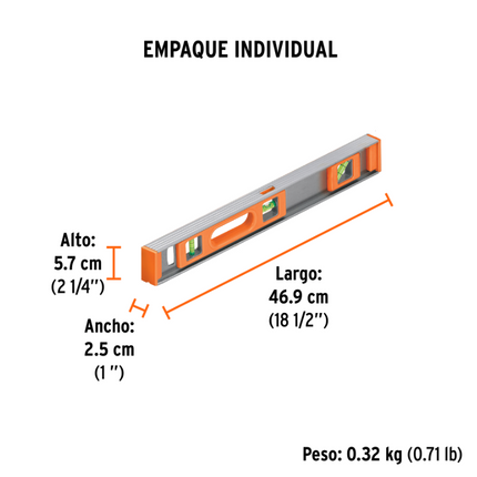 TRUPER NIVEL PROFESIONAL ALUMINIO 18" 17034