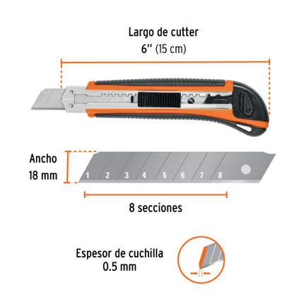 TRUPER NAVAJA RETRACTIL 18MM CUT-6X 16977