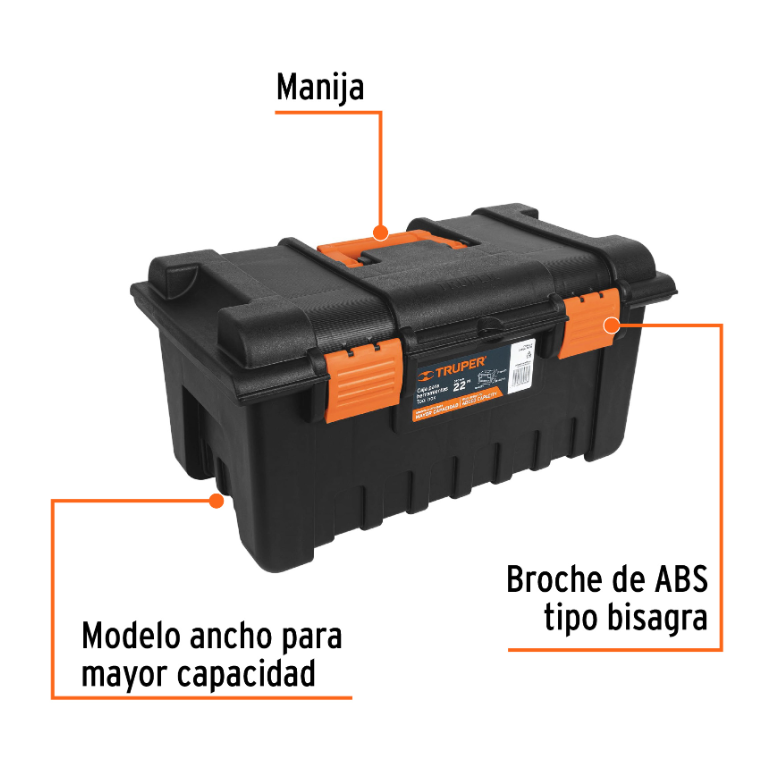 TRUPER NARANJA CAJA PARA HERRAMIENTAS 22" CHA-22N