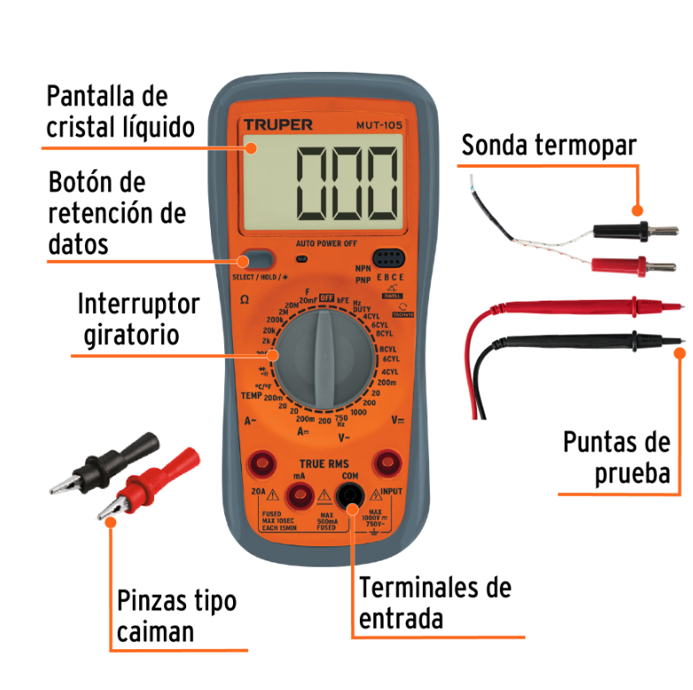 TRUPER MULTIMETRO DIGITAL AUTOMOTRIZ 10403